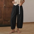 thumbnail image 5 of Kvture Women's Harem Pants High Waisted Baggy Boho Summer Pants for Travel Vacation Loose Trouser Pantalon Confortable Black Pant XXL, 5 of 9
