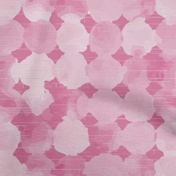 oneOone Cotton Silk Pink Fabric Geometric Watercolor Polka Quilting Supplies Print Sewing Fabric By The Yard 42 Inch Wide