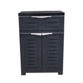 thumbnail image 4 of HomeRoots 668937 35 in. Dark Gray Heavy Duty Plastic 1 Door & 1 Drawer Utility Cabinet, 4 of 9