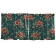 thumbnail image 7 of Yayeee Kitchen Curtains Tier Set of 2 Light Filtering 57"x24" Over Sink Window Panels, Floral Christmas, 7 of 7