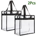 thumbnail image 1 of Bolsas de mano transparentes con cremallera, bolso de hombro transparente de gran capacidad, bolsos transparentes multiusos para el trabajo, escuela y gimnasio, 2 uds., 1 of 5