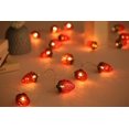 thumbnail image 2 of Luces de hadas de fresa roja (5*4*6 CM), cadena de luces de 3M y 20 LED con pilas, para decoración de dormitorio, balcón, carpa para fiesta de boda, 2 of 5