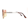 thumbnail image 3 of Leaf Rhinestone Rimless Rectangle Square Butterfly Sunglasses Gold Orange Yellow, 3 of 4
