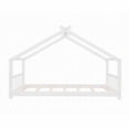thumbnail image 5 of Twin Size Wood Platform Bed Frame with Roof, No Box Spring, White for Bedroom, 5 of 10
