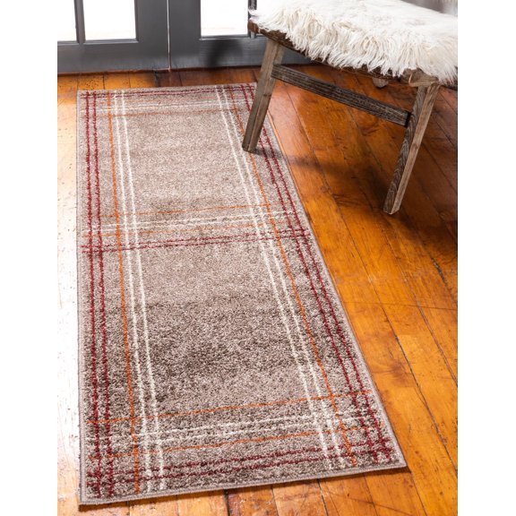 Unique Loom Autumn Collection Area Rug - Heritage (2' x 6' 1" Runner Light Brown/Burgundy)