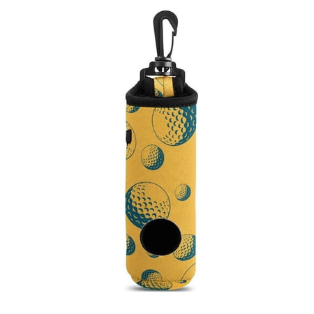 WIRESTER Neoprene Golf Ball Bag Golf Tees Holder Carrying Storage Case Pouch with Swivel Waist Belt Clip - Golf Seamless Pattern