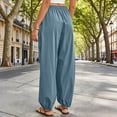 thumbnail image 5 of Yifymode Womens Balloon Pants Trendy Casual Elastic Waist Wide Leg Harem Pants Baggy Pleated Lantern Trousers, 5 of 7