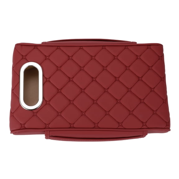Car Center Console Cover Center Console Cushion Multifunctional 13.39"x9.06"x2.36" Claret Nappa Leather
