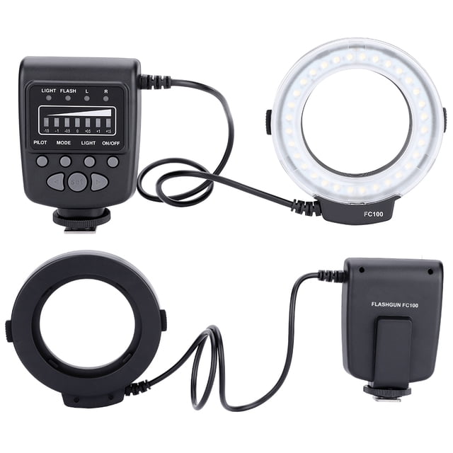 Flash LED Jadeshay MEIKE FC-100 Luz de flash de anillo profesional