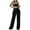 Black, variant on BRGZLK Womens Summer Sleeveless Jumpsuits Fashion Shoulder Strap Wide Leg Pants Set Summer Beach Vacation Outfits Black XL