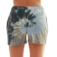 thumbnail image 3 of Just Love Women's Loop Terry Tie Dye Shorts - Comfortable and Stylish Loungewear for Summer (Tie Dye Navy Blue and Grey Swirl, 2X), 3 of 3