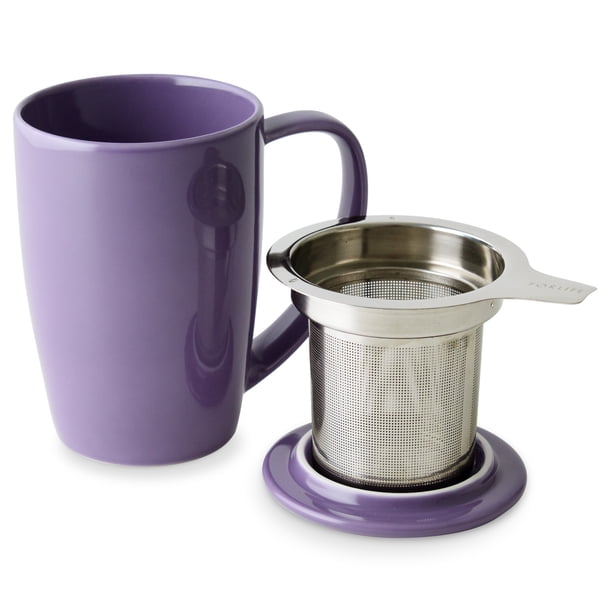 tea strainer on top of cup