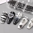 thumbnail image 2 of 6 Grids Metal Rivet Nail Charms Set Silver Black Cone Studs in 3 Sizes for Punk Nail Art DIY Decoration, 2 of 9