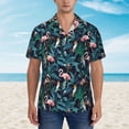 thumbnail image 5 of Picia Flamingos And Birds Gentle Cotton Regular Fit Short Sleeve Casual Hawaiian Shirt for Men-3X-Large, 5 of 8