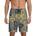 thumbnail image 3 of Lsque Golden Glitter Butterflies Mens Sleep Pajama Shorts,Short Pajama Pants, Cotton Ultra-Soft Knit-Small, 3 of 9