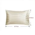 thumbnail image 6 of PiccoCasa 2Pcs Satin Pillowcase Silky Pillow Cover with Envelope Closure, Standard Taupe Stripe, 6 of 6