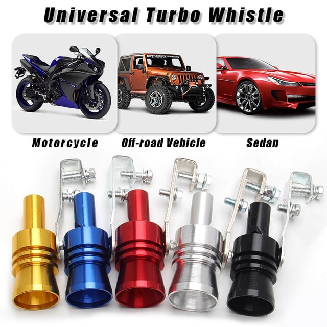 Baohd 2 Valves Anti-Bruit Sifflet Roue de Ver Superchargeur Embout Sonore Voiture Argentsifflet Bas Accessoires de Simulateur de Roue Rouge L