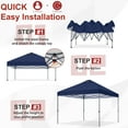 thumbnail image 4 of ABCCANOPY 10 ft x 10 ft Easy Pop up Outdoor Portable Instant One Push Function Canopy Tent with Air Vent, Navy Blue, 4 of 8