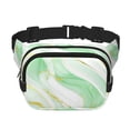 thumbnail image 1 of Balery Green And Gold Abstract Marble Mochila Cinturón para Mujeres y Hombres, Bolsa de Cintura Impermeable de Doble Capa con Correa, 1 of 9