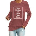thumbnail image 4 of Customizable Women's Hoodless Sweatshirt DIY Photo Text Design Comfortable Casual Fashion Top, 4 of 7