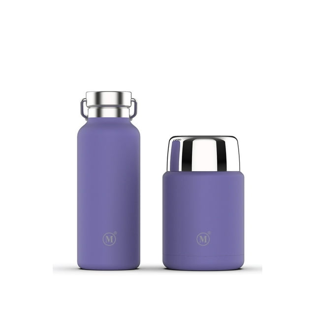 Stainless Steel Vacuum Insulated Flask + Food Jar - 500ml - Aqua