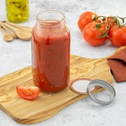 Regular-Mouth Mason Jars, with Airtight Lids, Labels and Measures - 8 oz [Set of 6] Airtight Glass Canning Jars