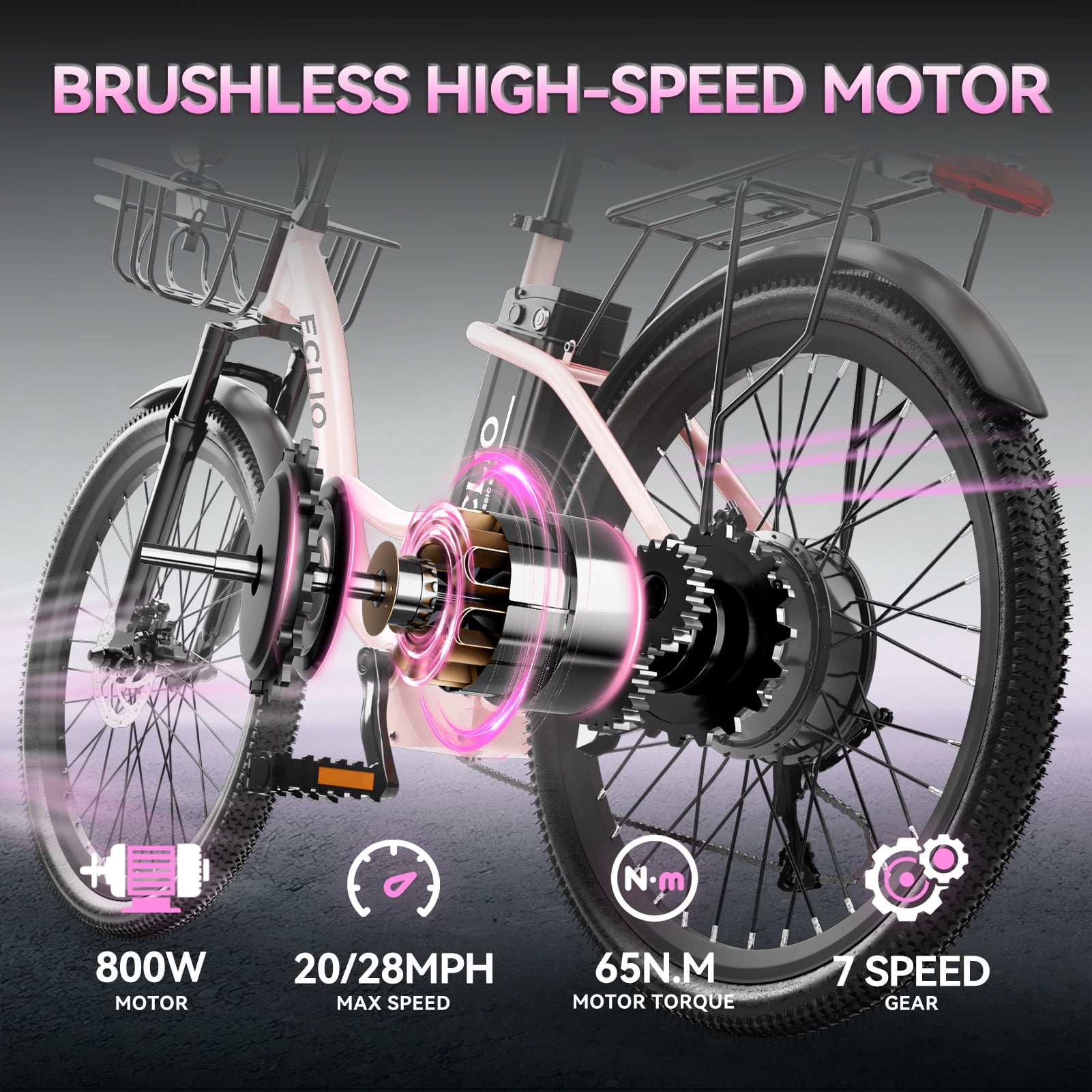 24 Inch Cruiser Electric Bike, E-Bike for Adults, Ebike with 48V 13AH Removable Battery, Step Through Ebike for Women Men,City Electric Bicycle,for City Commute Black