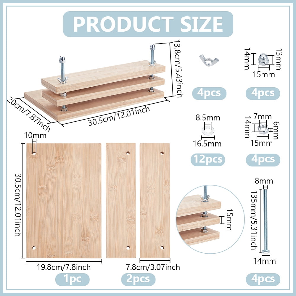 12x7.8x5.4inch 3-Tier Wood Bookbinding Press Hand DIY Book Binding Tools for DIY Bookbinding Crafts and Sewing SuppliesDIY