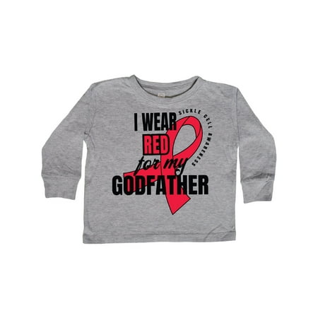 

Inktastic Sickle Cell Awareness I Wear Red For My Godfather Gift Toddler Boy or Toddler Girl Long Sleeve T-Shirt