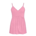 thumbnail image 6 of Camisole Tops For Women Casual Pink V Neck Solid Color Tank Sleeveless Tank Summer Tops For Women, 6 of 6