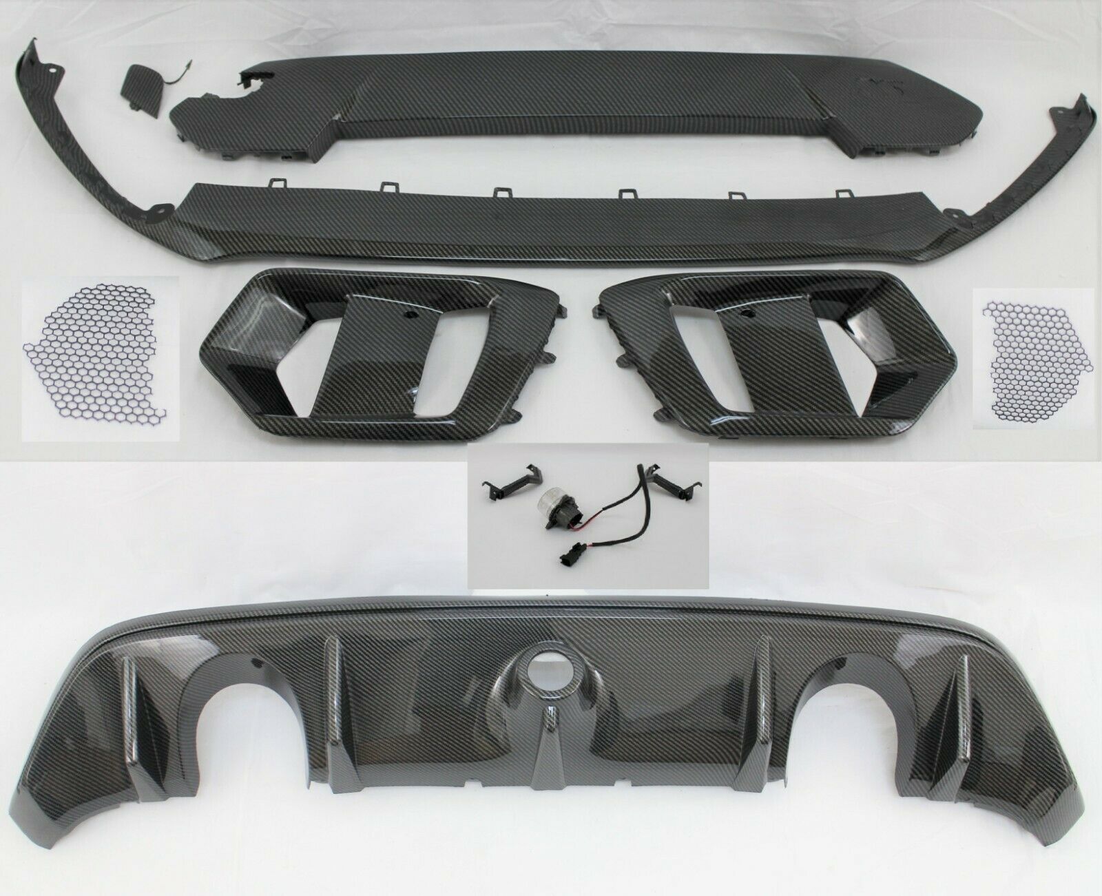 front bumper lower spoiler grille plate 9 pc rear valance fits 201619