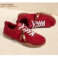 thumbnail image 6 of LUCKY STEP Retro Fashion Sneakers with Gum Sole Comfort Low Top Casual Shoes,Red,Womens, 6 of 10