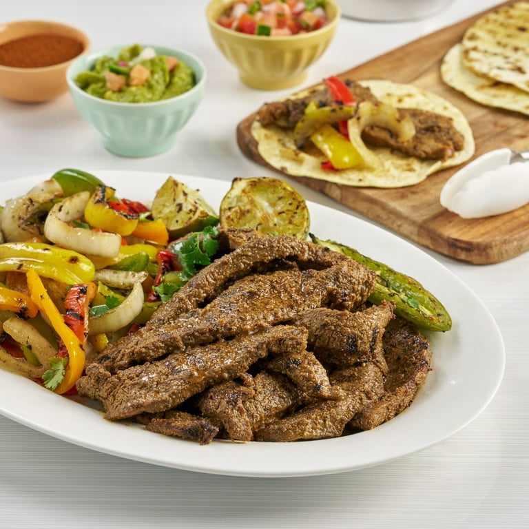Fajita Seasoned Flank Steak Strips, Choice Angus Beef, Tray, Fresh