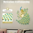 thumbnail image 4 of Peacock Wall Clock Crystal Decor, 3D Creative Luxury Wall Clock Silent Non-Ticking Battery Operated Living Room Decor Big Clock, 4 of 13