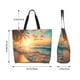 thumbnail image 5 of Balery Tropical Sunset Beach Scene Bolsa Tote Estilo Estético con Cremalleras, Bolsa de Hombro, Bolsa de Compras Grande y Plegable, 5 of 8