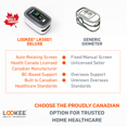 thumbnail image 4 of LOOKEE® Premium Pulse Oximeter | Proudly Canadian | Fingertip Oxygen Therapy Monitor | SpO2 Blood Oxygen Saturation Monitor with Auto Rotate OLED Display Plethysmograph & PR | Gray, 4 of 8