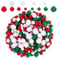 thumbnail image 1 of Bolas de oropel navideñas con pompones BQTQ 1200 piezas (4 tamaños), 1 of 7