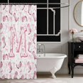 thumbnail image 3 of Erosebridal Pink Cowgirl Boot Letter Bow Shower Curtain 72Wx72L for Girls, Western Star Background Alphabet Waterproof Bathroom Curtain, 3 of 5