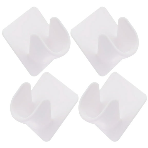 NICERIO 4pcs No Drill Curtain Hooks White Plastic Adhesive Installation Bathroom