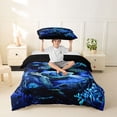 thumbnail image 2 of jejeloiu Sea Turtle Print Twin Duvet Cover,Vintage Ocean Animal Twin Bedding For Boys,Blue Black,Black Reversible,2-Piece,1 Duvet Cover and 1 Pillowcase, 2 of 6