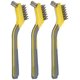 thumbnail image 2 of 3 Pices, Mini-brosses En Acier Inoxydable Avec Une Poigne Ergonomique, Noir, Jaune, 2 of 3