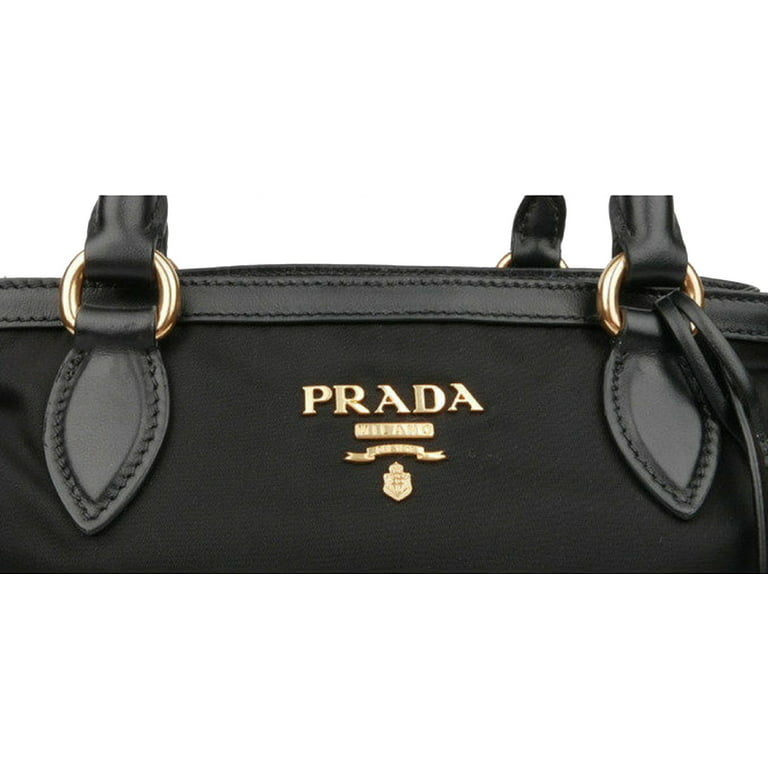 Prada Bauletto Bag Saffiano Leather Black Medium