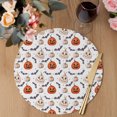 thumbnail image 3 of Halloween Round Placemats Set of 2, Braided Polypropylene Place Mats, Fall Pumpkins Halloween Funny Bat White Washable Table Mats for Kitchen Dinner Holiday Wedding Party Coffee Table Decoration 13", 3 of 9