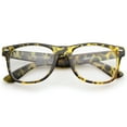 thumbnail image 2 of zeroUV Unisex Retro Wide Temple Clear Lens Horn Rimmed Eyeglasses 54mm (Yellow Tortoise / Clear) - 54mm, 2 of 5