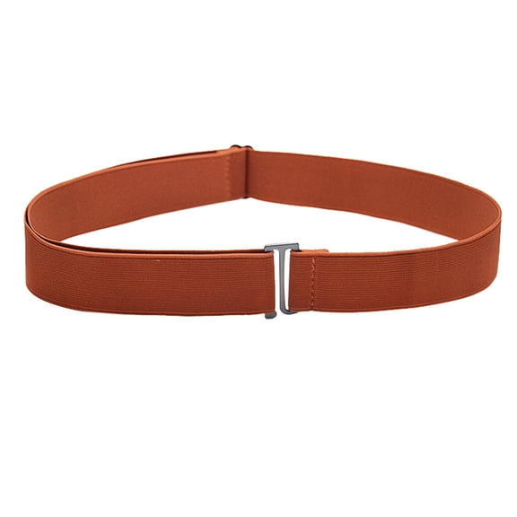 Prolriy Belts for Women Belt Elastic Stretch Waist Belt with Flat Buckle Womens Belt Brown