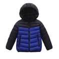 thumbnail image 1 of Girls Down Coat Winter Jacket With Contrast Sleeves Warm Quilted Outerwear Kids Windproof Cold Weather, 1 of 3