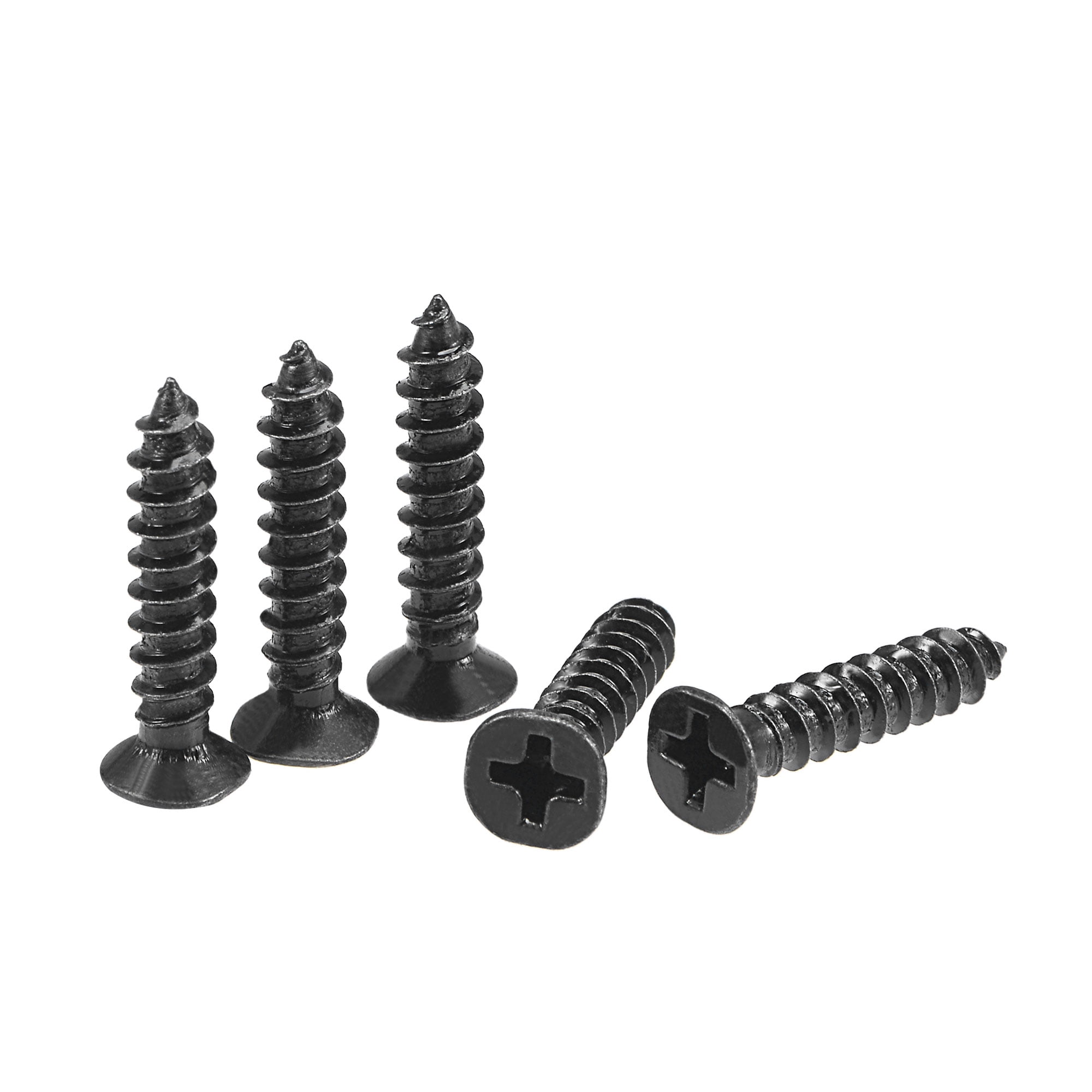 Uxcell M4 x 20mm Wood Screws Carbon Steel Black Oxide Black 100 Pack