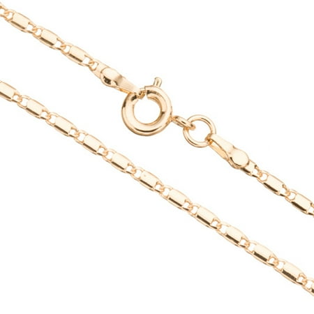 Lock Chain Necklace With Springring Clasp 20Inch 14K Gold Finished Brass 2mm Chain Width 1pcs/pack (3-Chain Value Bundle), SAVE $2