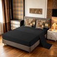 thumbnail image 4 of Manfei Minimalist Cheetah Print Twin Bedding, Old Fashion Patchwork Bedding Comforter Set, Tan Peach, Black Reversible, 7-Piece, 4 of 6