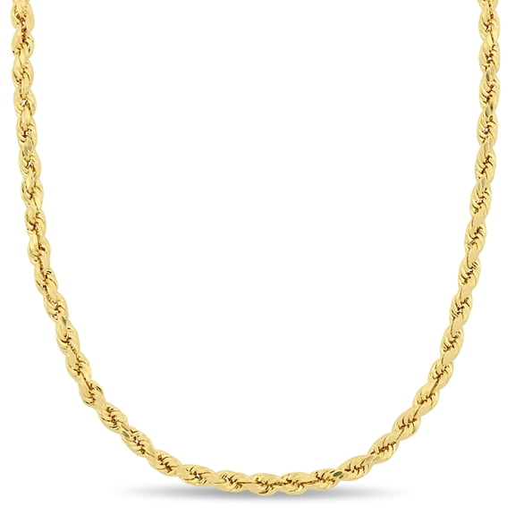 Everly Women's 3mm 14k Yellow Gold Rope Chain Necklace